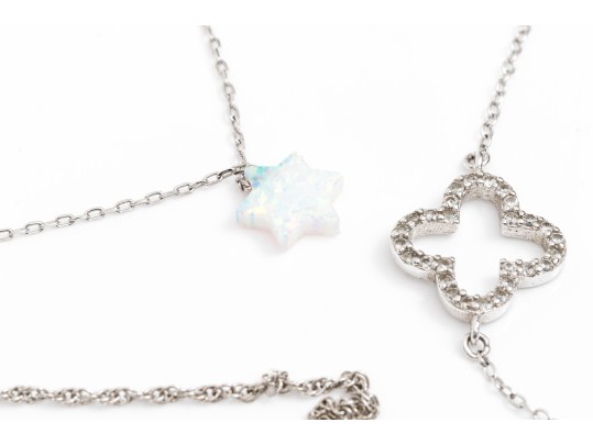 Three Sterling Chain Necklaces