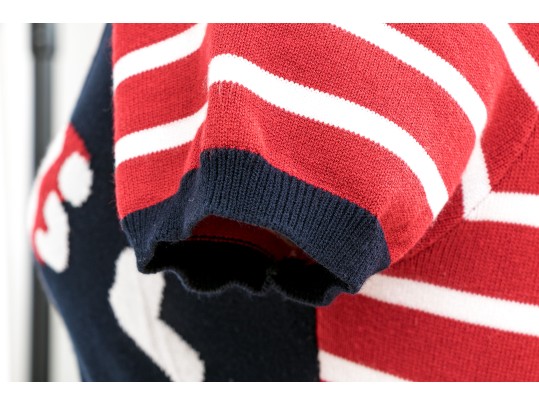 Valentino Red Fun Blue, Red And White Nautical Jumper Style Dress, Size S