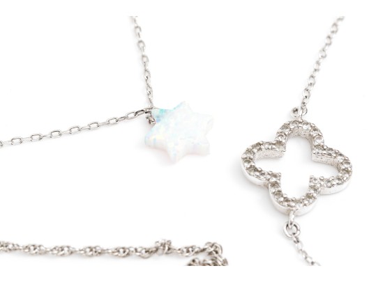 Three Sterling Chain Necklaces