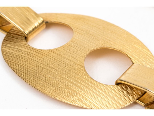 Pair Of Chic Vintage 70's Gucci Style Metal And Acrylic Link Belts