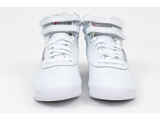 Reebok White Leather Classic Retro Velcro High Tops, Size 8