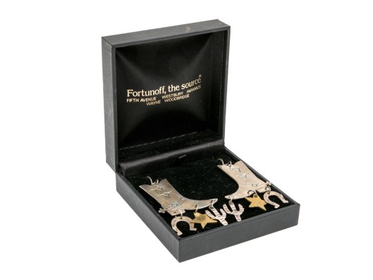 Playful Cowboy Boot And Charm Sterling Earrings