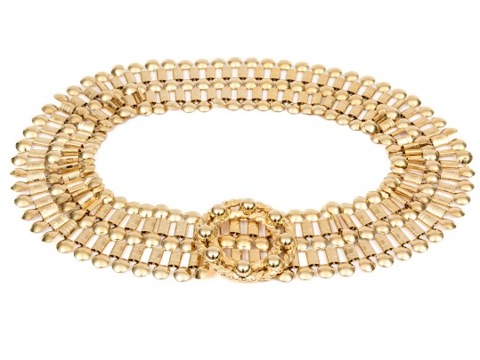 Pair Of Fabulous Vintage 1970's Gold Tone Metal Link Belts