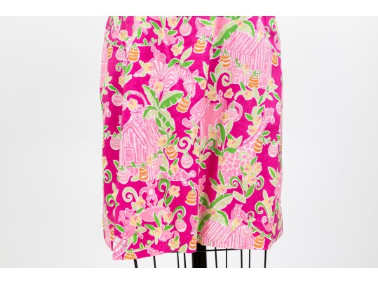 Lilly Pulitzer Fun Hot Pink Floral Tank Dress, Size 4