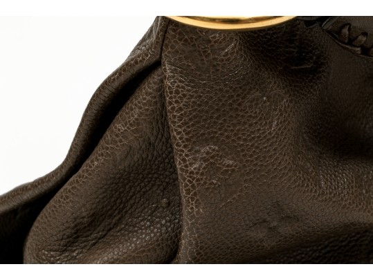 Louis Vuitton Beautiful Brown Taupe Embossed Leather Hobo Bag