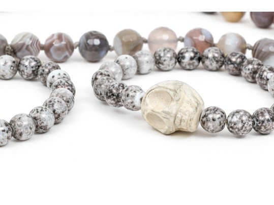 Hard Stone And Carved Beaded Necklaces And Bracelets