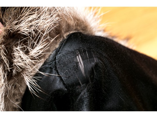 Stylish Tannish Brown Raccoon Fur Hooded Zip Jacket