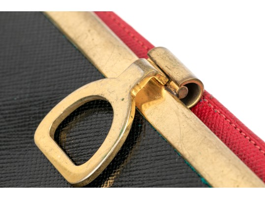 Gucci Vintage Saffiano Leather Wallet With Change Purse