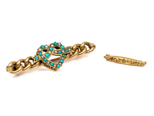 14K & 15K Vintage Bar Pins 