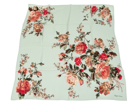 Ralph Lauren Lot Of Assorted Pastel Floral Motif Scarves