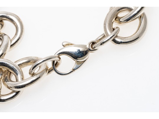 Tiffany & Co. Sterling Silver Handsome Infinity Link Center Polished Link Bracelet