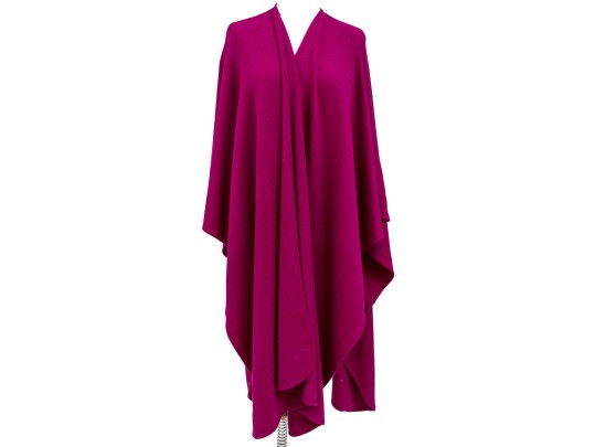 Saks Jacques De Loux Long Length  Fuchsia 100% Cashmere Wrap, OSFA