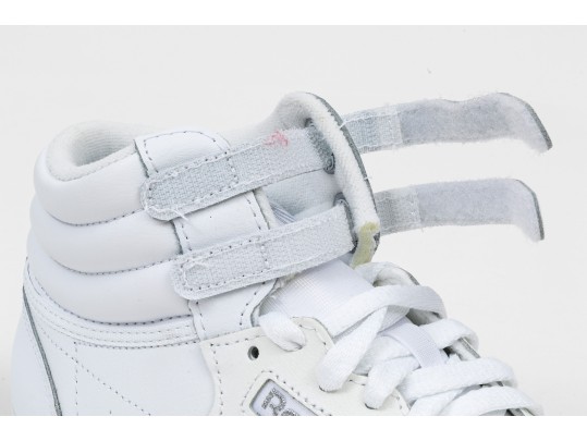 Reebok White Leather Classic Retro Velcro High Tops, Size 8