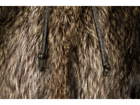 The Tepper Collection NY Tannish Brown Raccoon Fur Hooded Zip Jacket