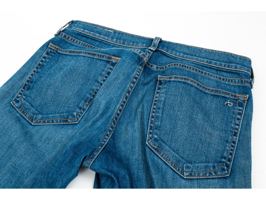 Assorted Designer Jeans Lot, Six Pieces,  Including Hudson And Vince, Assorted Sizes