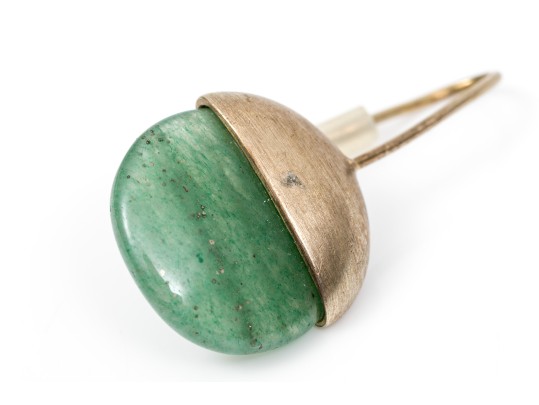 Sterling Aventurine And Blue Zirconia Earrings