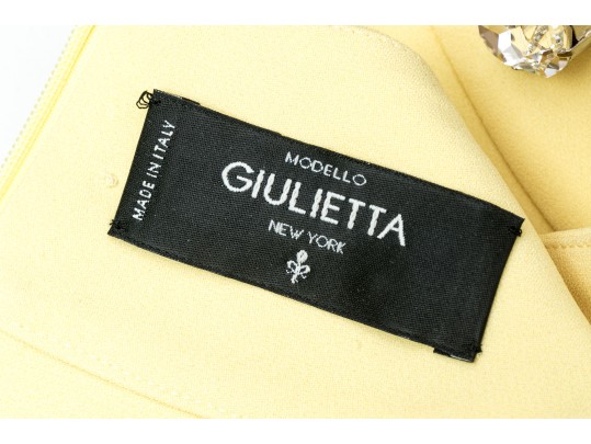 Modelo Giulietta Fabulous Short Sleeve Bedazzled Yellow Maxi Dress, Size 44