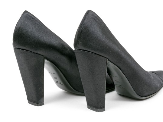 Prada Chic Black Satin Pumps, Size 37 1/2