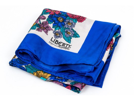 Assorted Lot Of Three Vintage Silk Scarves, Including Liberty