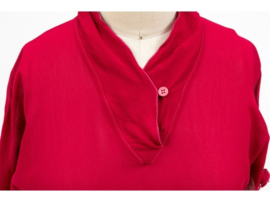 Giorgio Armani Pretty Dark Pink Silk Short Sleeved Top, Size 42