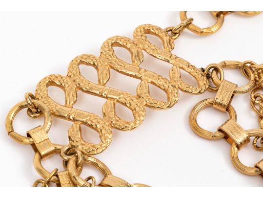 Spectacular Vintage 1970's Wide Cascading Metal Link Belt