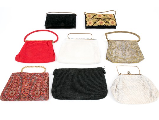 Assorted Lot Of Eight Vintage Beaded And Fabric Bags
