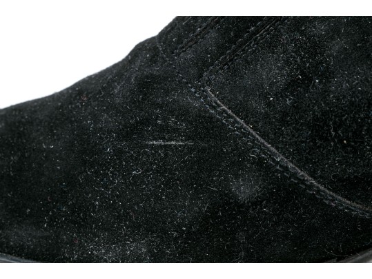 Salvatore Ferragamo Handsome Black Suede Loafer, Size 10B