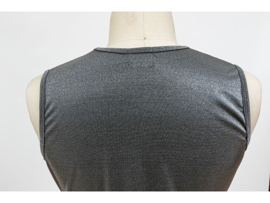 Calvin Klein Striking Silver Metallic Sleeveless Tank Dress, Size Small
