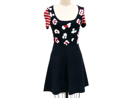 Valentino Red Fun Blue, Red And White Nautical Jumper Style Dress, Size S