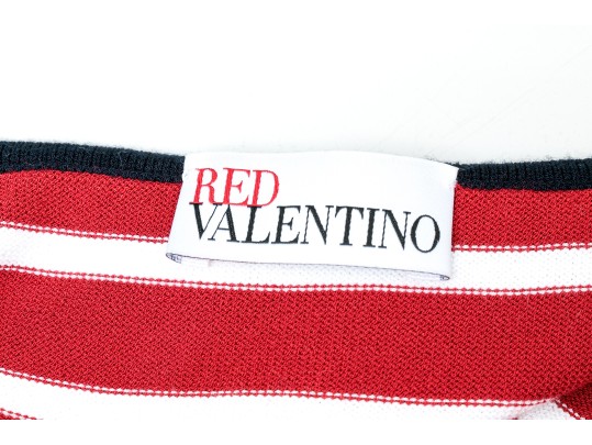 Valentino Red Fun Blue, Red And White Nautical Jumper Style Dress, Size S