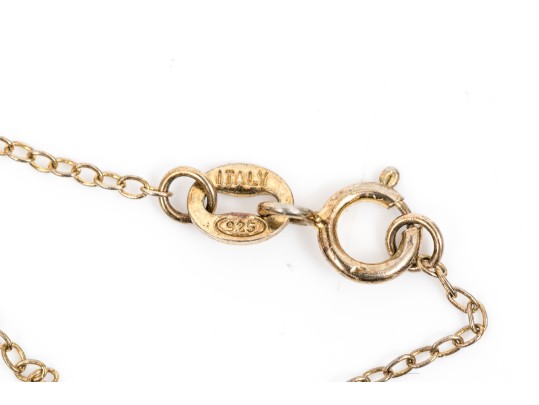 Two Stylish Vermeil Sterling Pendant Necklaces