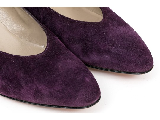 Salvatore Ferragamo Striking Purple Suede Pumps, Size 10B