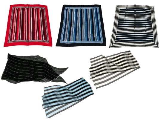 Assorted Lot Of Three Vintage Silk Scarves, Including Liberty