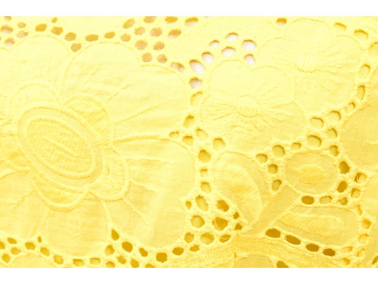 Nanette Lepore Adorable Yellow Cotton Eyelette Cap Sleeve Dress, Size 4