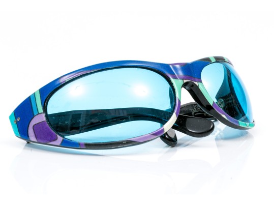 Emilio Pucci Handsome Blue, Green And Purple Acrylic Framed Sunglasses