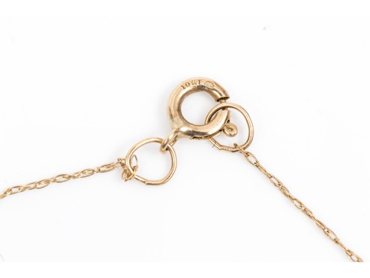 Delicate 10K Chain Displays 14K Star Pendant Necklace