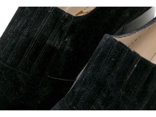 Salvatore Ferragamo Handsome Black Suede Loafer, Size 10B
