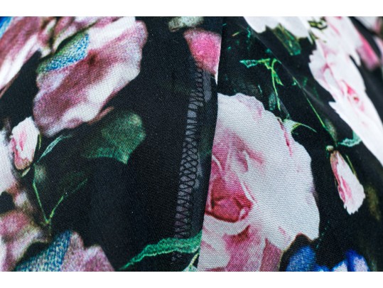 Rebecca Minkoff Breezy Short Sleeve Black Floral Mini Dress, Size Small