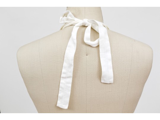 Diane Von Furstenburg Lovely White Linen Embroidered Halter Dress, Size M