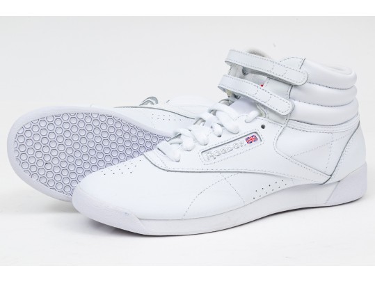 Reebok White Leather Classic Retro Velcro High Tops, Size 8