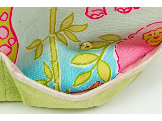 Lilly Pulitzer Cotton And Canvas Pink, Green And Blue Baby Bag