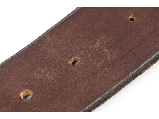 Wonderful Vintage Brown Leather Belt With Southwestern Horseshoe Decorations And Buckle