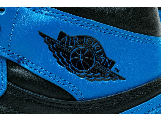 Nike Chic Leather High Top Air Jordans, Black, Blue, White, Size 11