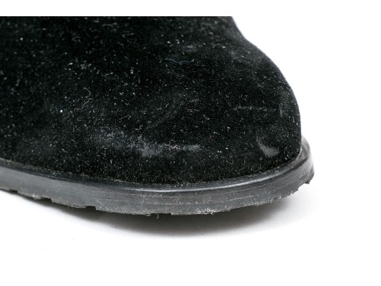 Salvatore Ferragamo Handsome Black Suede Loafer, Size 10B