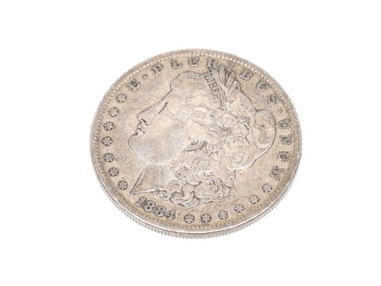 1884 Morgan Silver Dollar And 1944 Neatherland 1 Gulden Coin