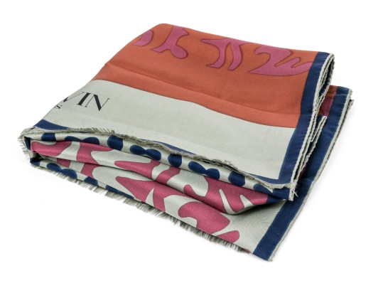 Lanvin Spectacular 70's Vintage Patterned Silk Scarf