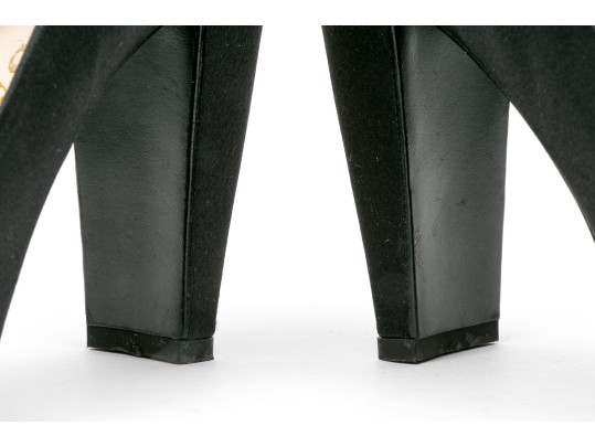 Prada Chic Black Satin Pumps, Size 37 1/2