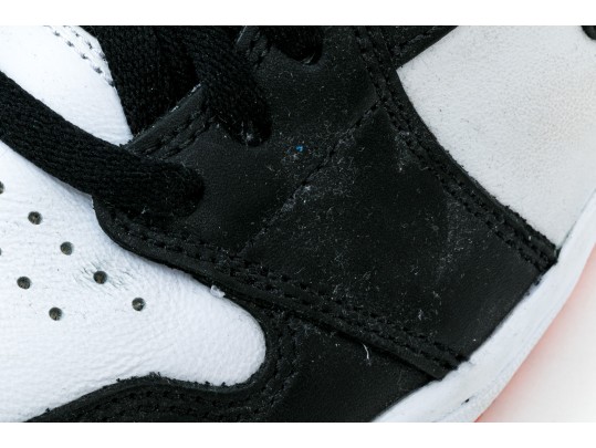 Nike Discernable Leather High Top Air Jordans, Black, White And Orange, Size 11