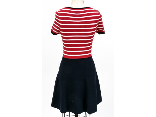 Valentino Red Fun Blue, Red And White Nautical Jumper Style Dress, Size S