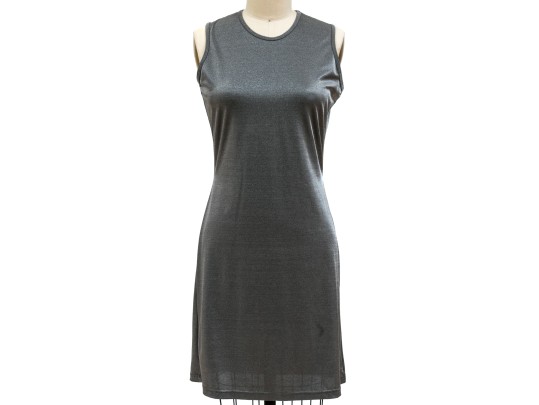 Calvin Klein Striking Silver Metallic Sleeveless Tank Dress, Size Small